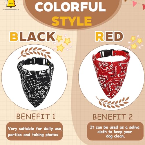 2 Pcs Hunde Bandana Kopftücher, Hundehalstuch Mit Halsband, Dreieckstuch Halsdreiecke Hundehalstcher, Einstellbare Hund Halstuch Für Welpen Kleine Große Hunde Und Katzen