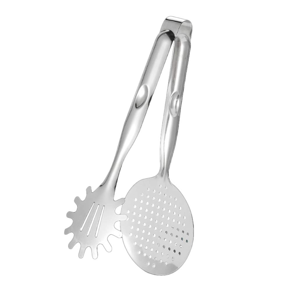 Cooking Tongs Fried Food Spatula Stainless Steel Mesh Strainer Oil-Frying Filter Spoon Ladle Colander Clip Skimmer For Restaurant Kitchen Home Fried Food Strainer