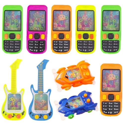 10 Pack Handheld Water Game, Colorful Water Ring Game-Back to School Water Games for Kids, Fun Birthday Party Favors for Gifts Contest Prize Goodie Bag Stuffers
