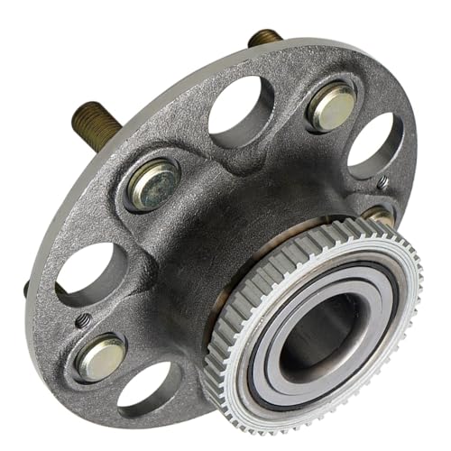 Image of Detroit Axle - Pair Rear Wheel Bearing Hubs for Acura 2002-2006 RSX 2004-2005 Honda Civic, Wheel Hub Bearings Assembly Replacement [5 Lug w /ABS]