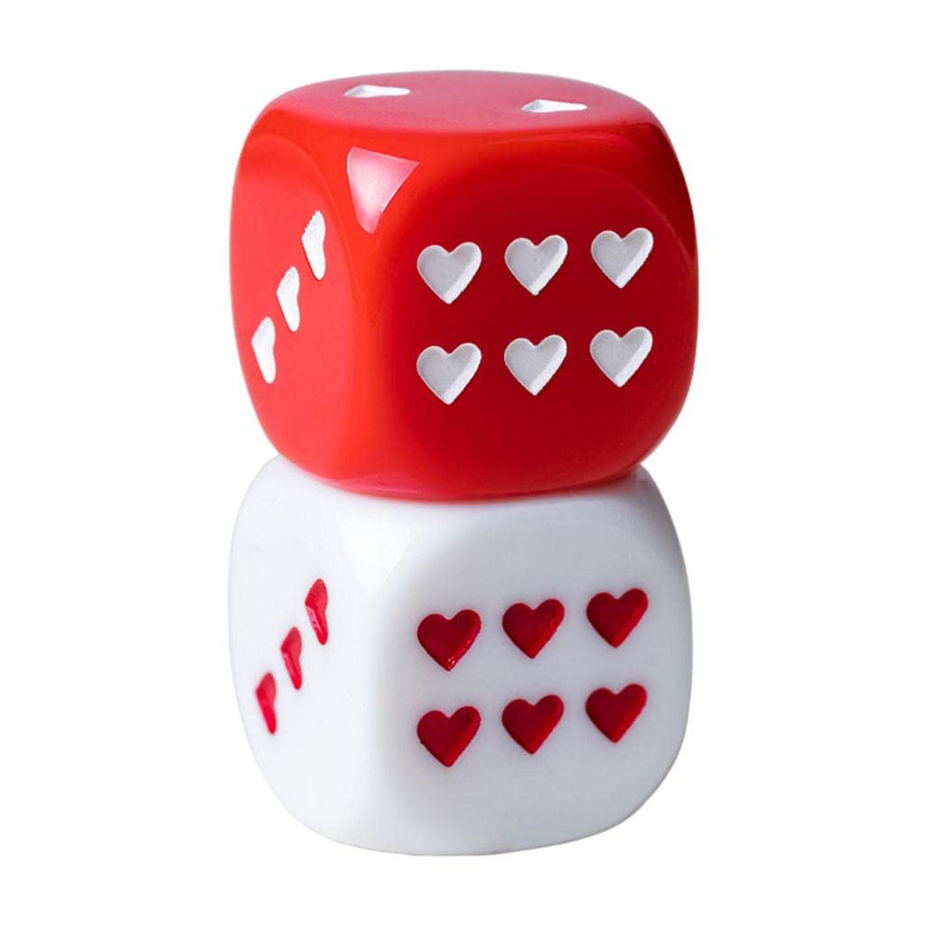 Enakshi (LABEL) 2 Pcs Round Corners Acrylic White and Color Six Dice Set Heart Pattern (B0D2XMG4SW) Amazon Price History, Amazon Price Tracker