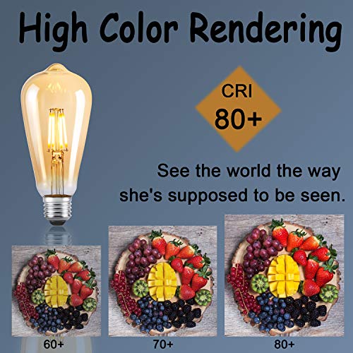 LED-lampen E27 ST64 Retro LED dimbare gloeilampen warm wit 2700K spaarlamp retro gloeilamp 360 ° graden stralingshoek… - Afbeelding 5
