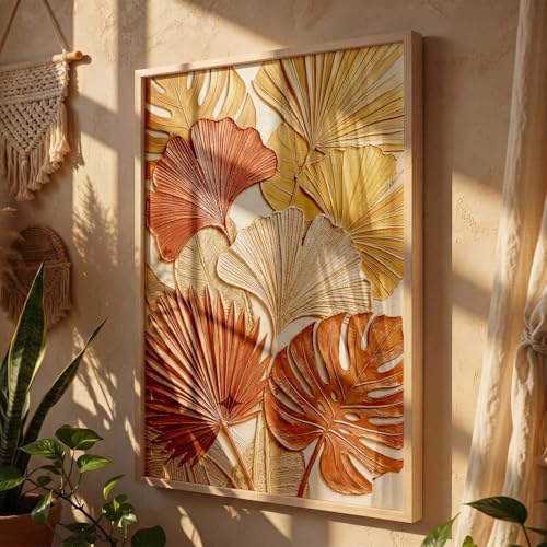 Image of kotart Floral Wall Art Home Decoration | Aesthetic BohoPaintings With Frame For Living Room Bed Room Hotel Wall Decor Digital Reprint (19x25 inch)