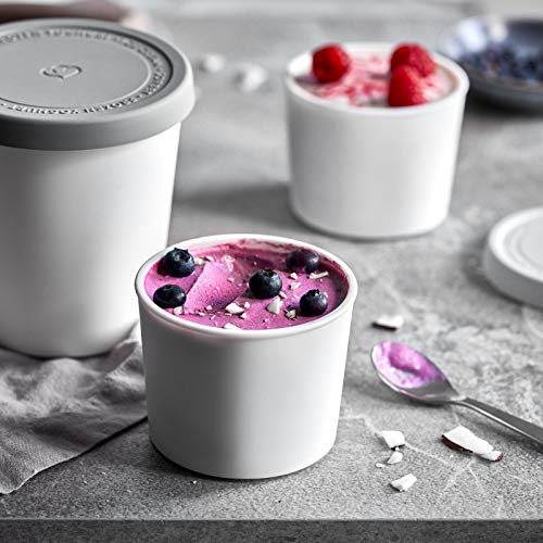 SPRINGLANE Eismaschine Emma 1,5 L mit selbstkühlendem Kompressor 150 W, aus Edelstahl mit entnehmbarem Eisbehälter, inkl. Rezeptheft (Anthrazit, Emma Anthrazit + 4 Eisbehälter Mini Grau) – Bild 7