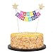 QIYNAO Mini"Happy Birthday" Banner Cake Topper,Party Cake Decoration Supplies (Colorful)