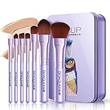 GothicBride Makeup Brushes Set Elegant Purple Premium Makeup Brush Set Synthetic Foundation Powder Concealers Eye Shadows Kabuki Travel Foundation 7Pcs Brush Sets