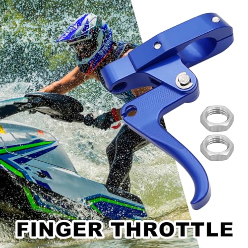 Image of CNC Finger Throttle Clutch Lever 7 /8 inch Handlebar Motorcycle Replacement for Wave Runner (Blue)