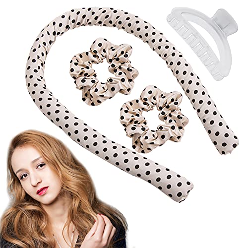 Heatless Hair Rollers Curlers for Long Hair, Silk Curls Headband To Sleep In Overnight, No Heat Soft Foam Hair Rollers DIY Wave Hair Styling Tools for Long Medium Hair (Style C)