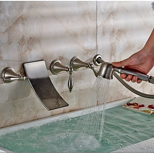 Mitigeurs cascade baignoire de luxe encastrés finitions nickel brossé Gowe