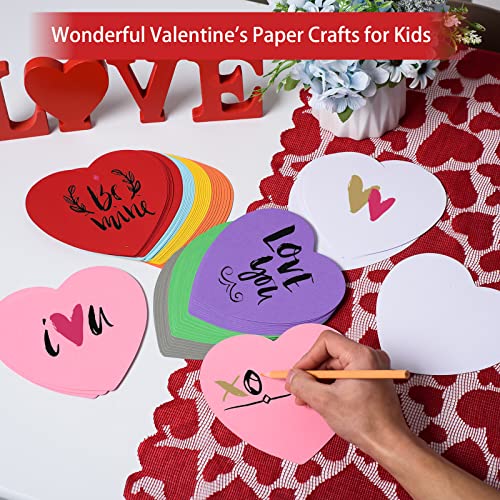72 Pcs Heart Cutouts Paper Hearts 6 Inches Heart Shaped Cards Large Heart Shapes Paper Heart Shape Die Cuts For Valentine’s Day Craft, Kid's Love And Peace School Craft Projects (Assorted Color) #TOP2