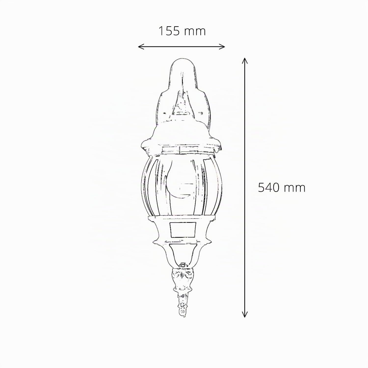 Lampada da parete esterna Brest a forma di lanterna con braccio bianco oro stile rustico retrò E27 IP44 ideale per giardino, terrazzo, cortile