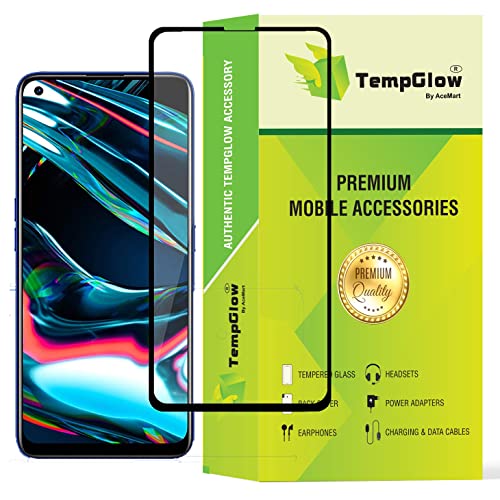 Image of Screen Protector for Realme 7 Pro (Black) Tempered Glass Edge-to-Edge 6D Screen Guard With Installation Kit