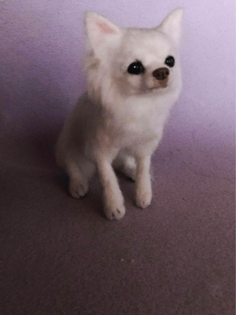 羊毛フェルト　猫　(期間限定7/24まで)　【おかえりの入り口】　白猫親子 羊毛フェルト 猫 (期間限定7/24まで) 【おかえりの入り口】 白猫