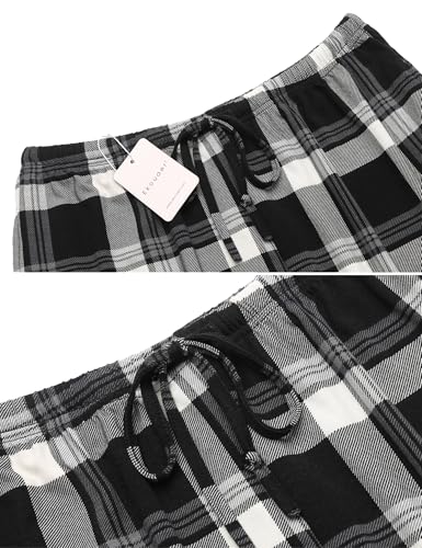 Image of Ekouaer Women Pajama Pants Comfy Pj Bottom with Pockets Stretch Plaid Sleepwear