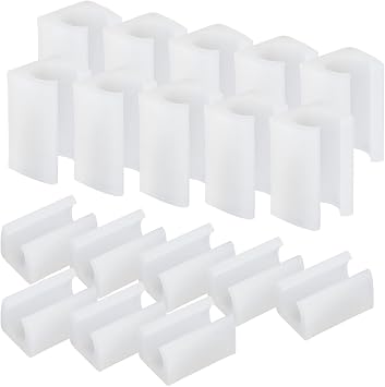 Chair Legs Protector, 12mm, Rectangle, White, 24 PCS