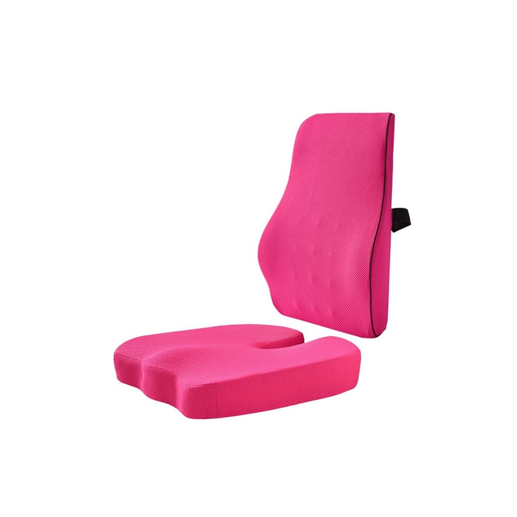 Coussin de siège de bureau ergonomique et dossier lombaire rose