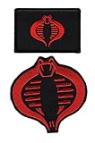 Cobra Embroidered Patch Bundle red/blk 2pcs Hook Patch by Miltacusa