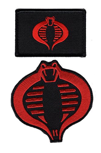 Cobra Embroidered Patch Bundle red/blk 2pcs Hook Patch by Miltacusa