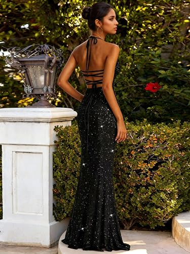 Image of Figdaw High Slit Sexy Evening Gowns Long Prom Dress for Women Formal Elegant
