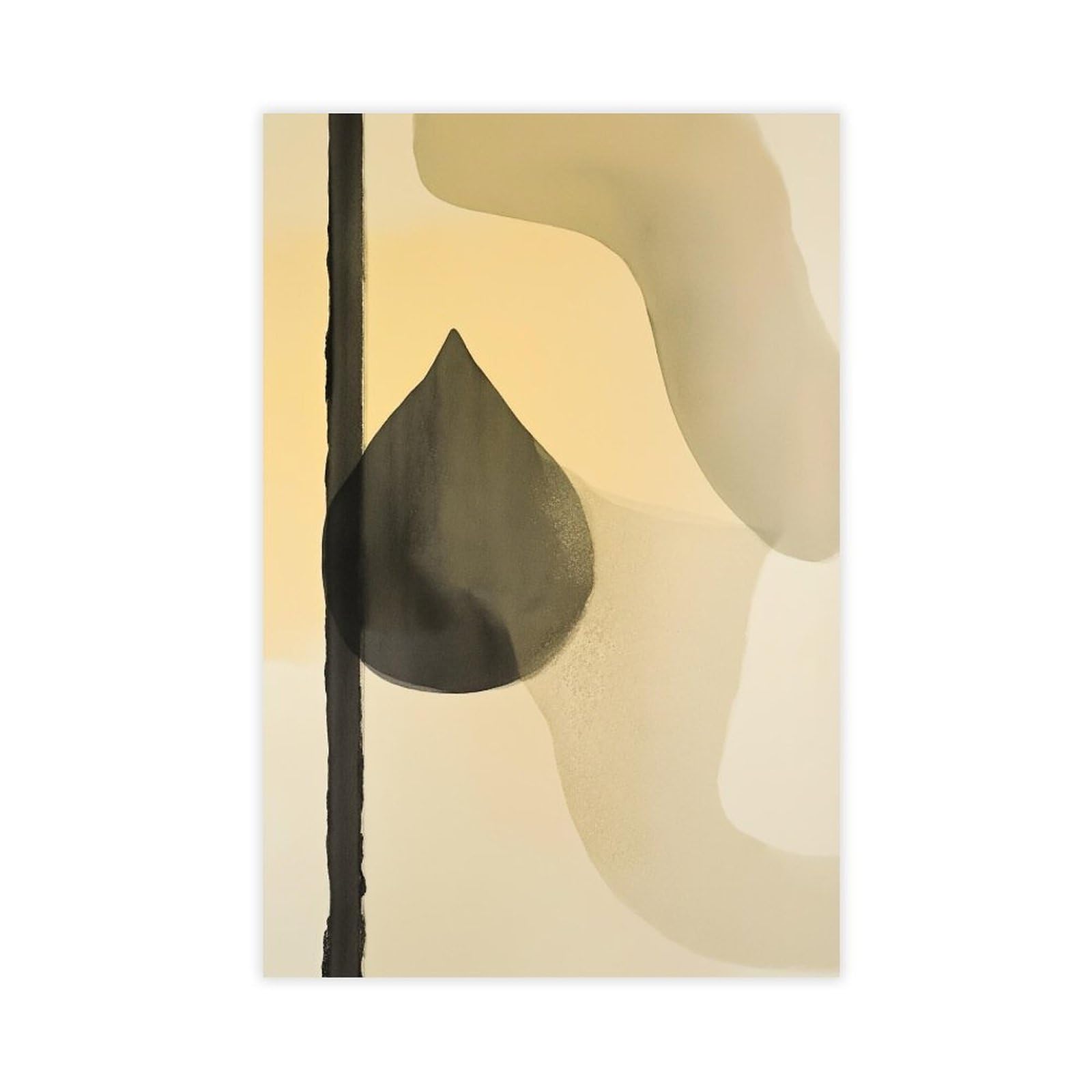 Zguols Beige for Eh Abstract And Minimalist Poster 6 Canvas Poster Bedroom Decor Sports Landscape Office Room Decor Gift Unframed Print 12" L X 18" W