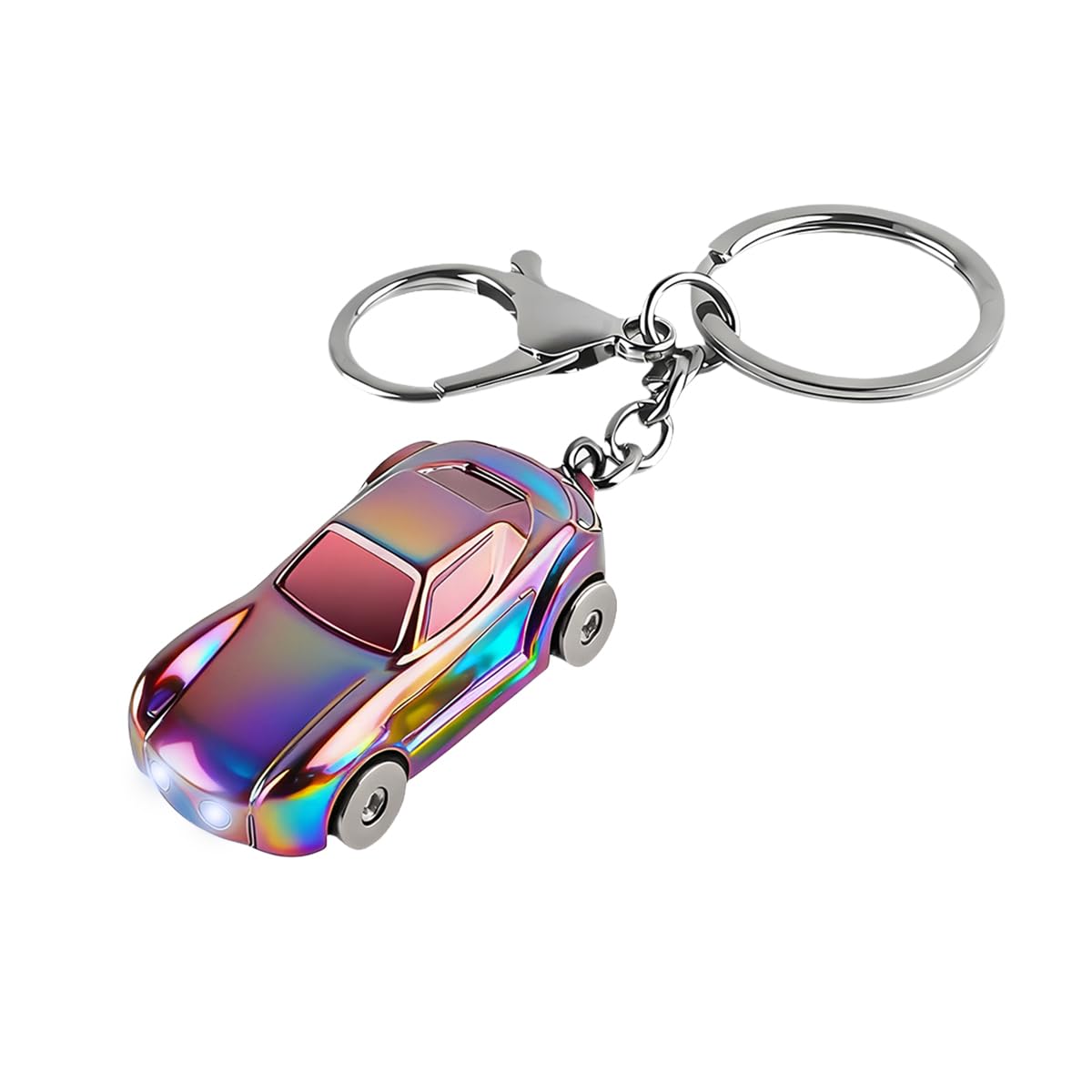 Car Keychain, Vehicle Key Chain Flashlight with 2 Modes LED Lights, Auto Keyfob Accessory for Men Women, Universal Fit
