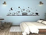 tjapalo® S-pkm45 Wandtattoo Kinderzimmer Wandtatoo Baby Schaf Schäfchen zählen junge Mädchen Wandsticker (B140 x H39 cm)