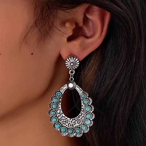 Tassel Earrings Bohemian New European And Style Retro Geometric Turquoise Earrings Jewelry Gifts For Trend Earrings #TOP3