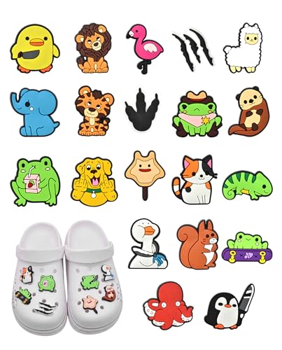 MOPZIJA 22Pcs Adornos para Zapatos, Decoración de Zapatos Charms, Shoe Charms de PVC, Adornos de Zapatos con Dibujos Animados, Accesorios Divertidos para Regalos de Niños