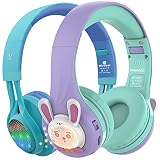 Riwbox WT-7S&RB-7S Kids Headphones Wireless, Bundle 2 Packs Foldable Stereo Bluetooth Headset with M