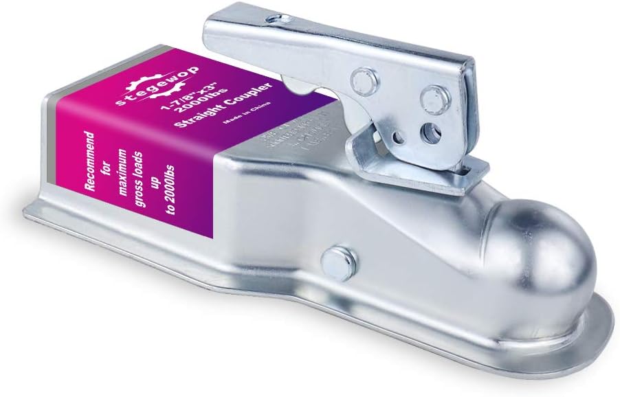 1-7/8" Straight Trailer Coupler, 3" Channel - 2000 lb Class I - for Towing RV, Boat, Camper (2000LBS 1-7/8"X3) 2000LBS 1-7/8"X3"