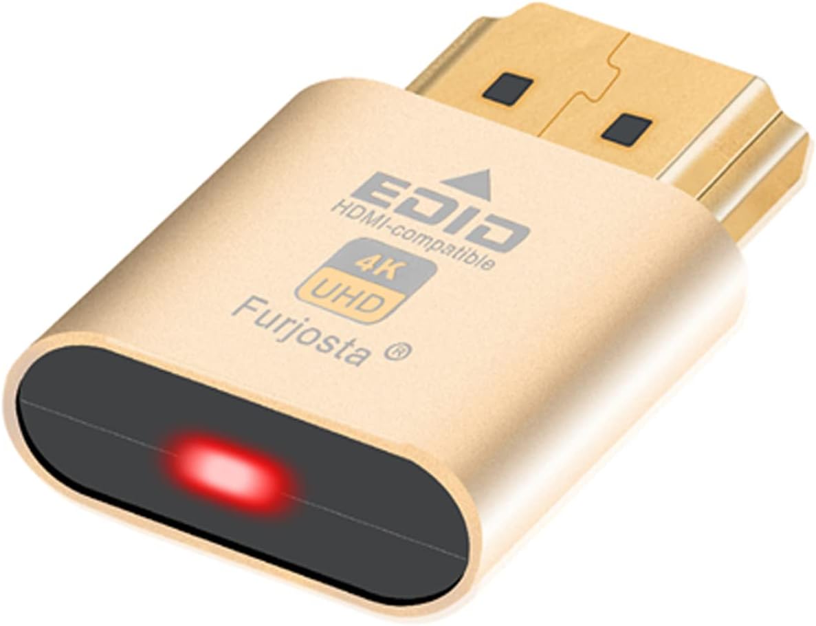 HDMI Dummy Plug EDID Emulator Fit Headless HDMI Display Adapter for Windows, Mac OS and Linux DDC EDID Emulator for Headless Ghost Display Great for Computer Desktop Support 3840x2160@60Hz (Single)