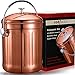 Produktbild RED FACTOR Premium Kompostbehälter Küche Aus Edelstahl Geruchlos - Bio Mülleimer - Inklusive 6 Kostenlosen Aktivkohlefiltern (Poliertes Kupfer, 5 Liter)