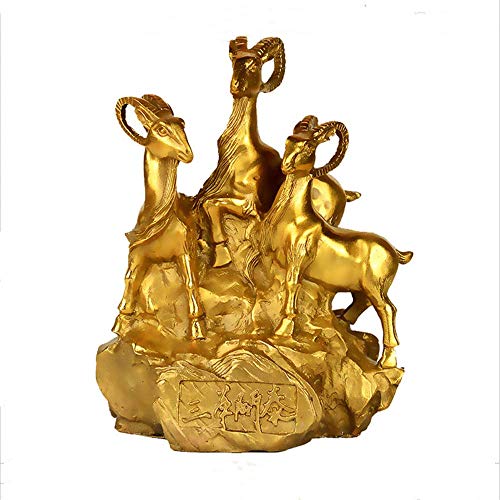 Statue de mouton en cuivre pur comme statuette d'animal moderne pour salon