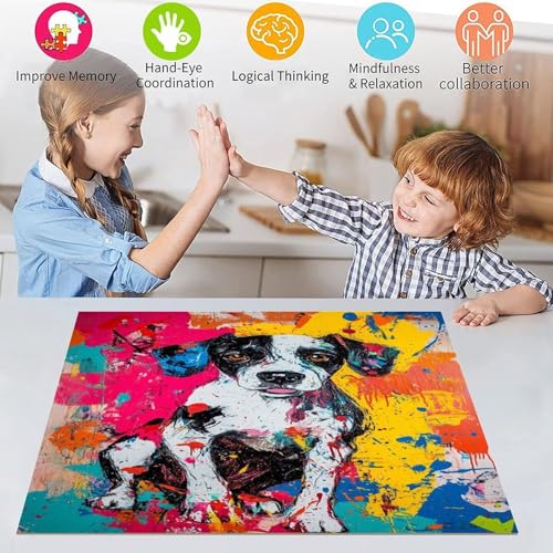Pointer-Hunde-Puzzles für Teenager, 1000 Puzzles, Lernspielzeug, Familienspiele mit passendem Poster und Quizblatt (38x26cm)