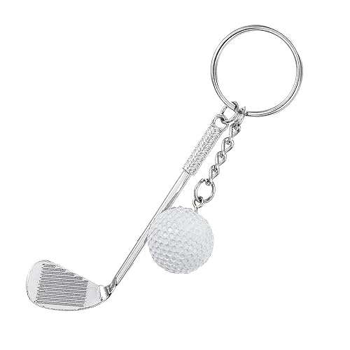 Z56-B Golf Racket and Ball Charms Pendants Keychain Key Ring