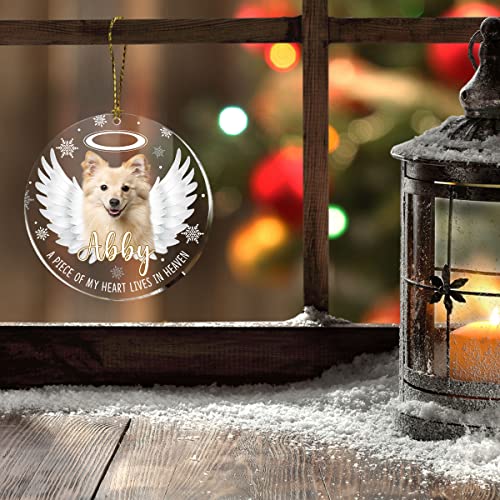 Cubicer Personalized Dog Custom Photo Ornament Customized Picture Frame Memorial Gifts White Acrylic Ornaments Hanging Christmas Decorations For Women Men Pet Lovers Xmas Holiday #TOP6