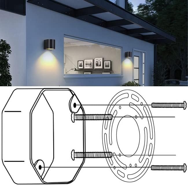 PEESIN 2 Pack Ceiling Light Fixture Mounting Bracket, 4 Inches Diameter Universal Light Crossbar, Steel Crossbar Plate with Ground Screw for Mount Wall Light, Close to Ceiling Light, Chandelier