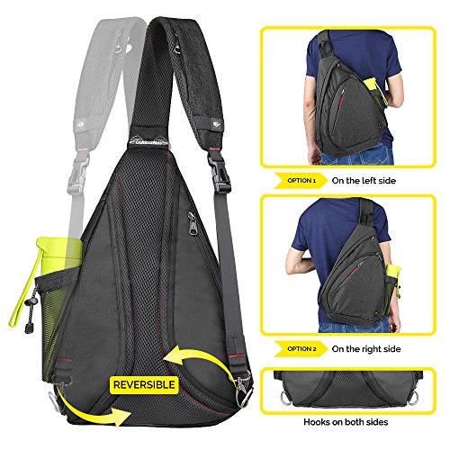 OutdoorMaster Sling Bag - Crossbody Shoulder Chest Urben/Outdoor/Travel Backpack for Women & Men (Black) - Image 6