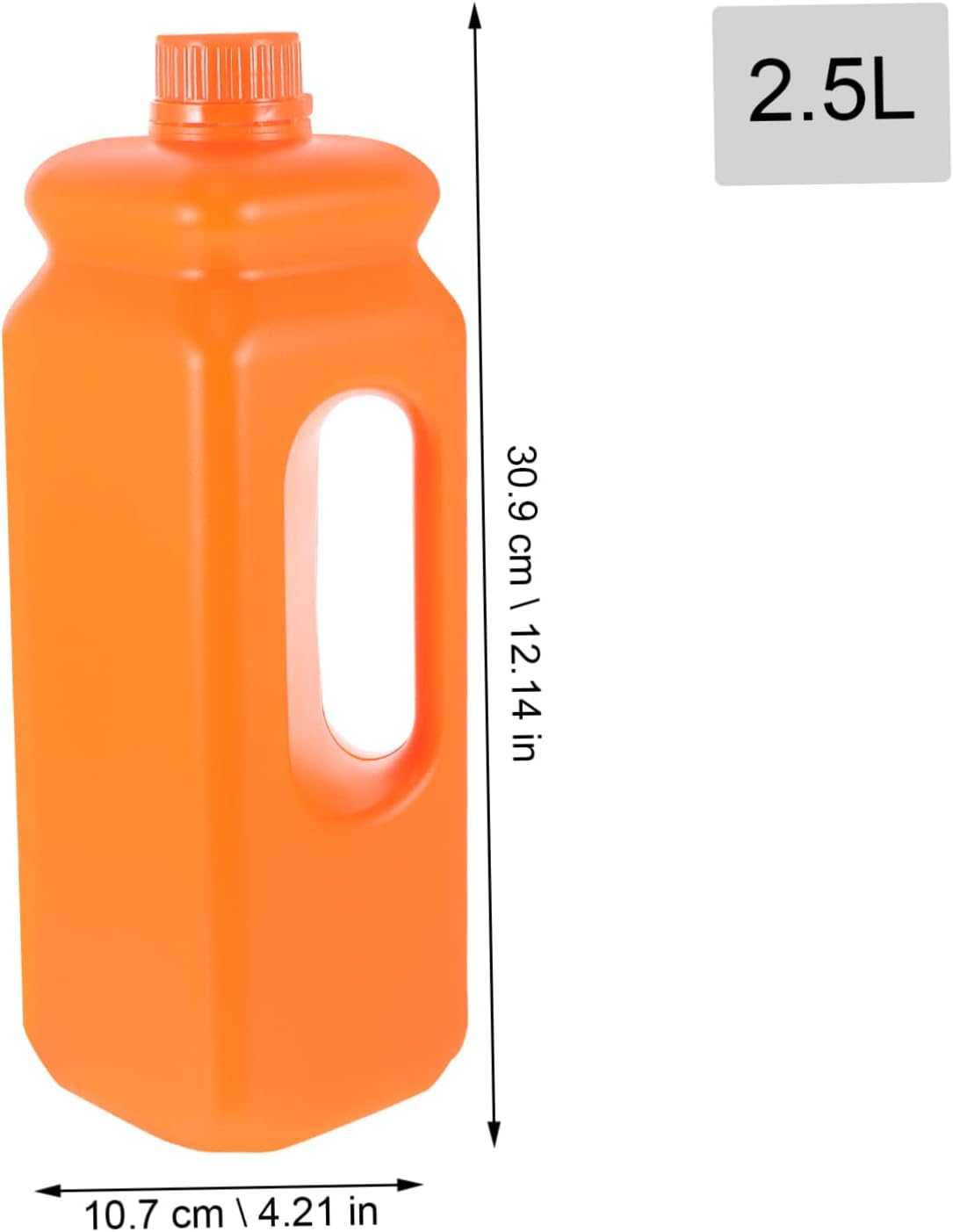 2pcs Leak Water Storage Jug with Ergonomic Handle Plastic Sealing Container for Home Laboratory and Chemical Use Food Safe Pitchers in Orange