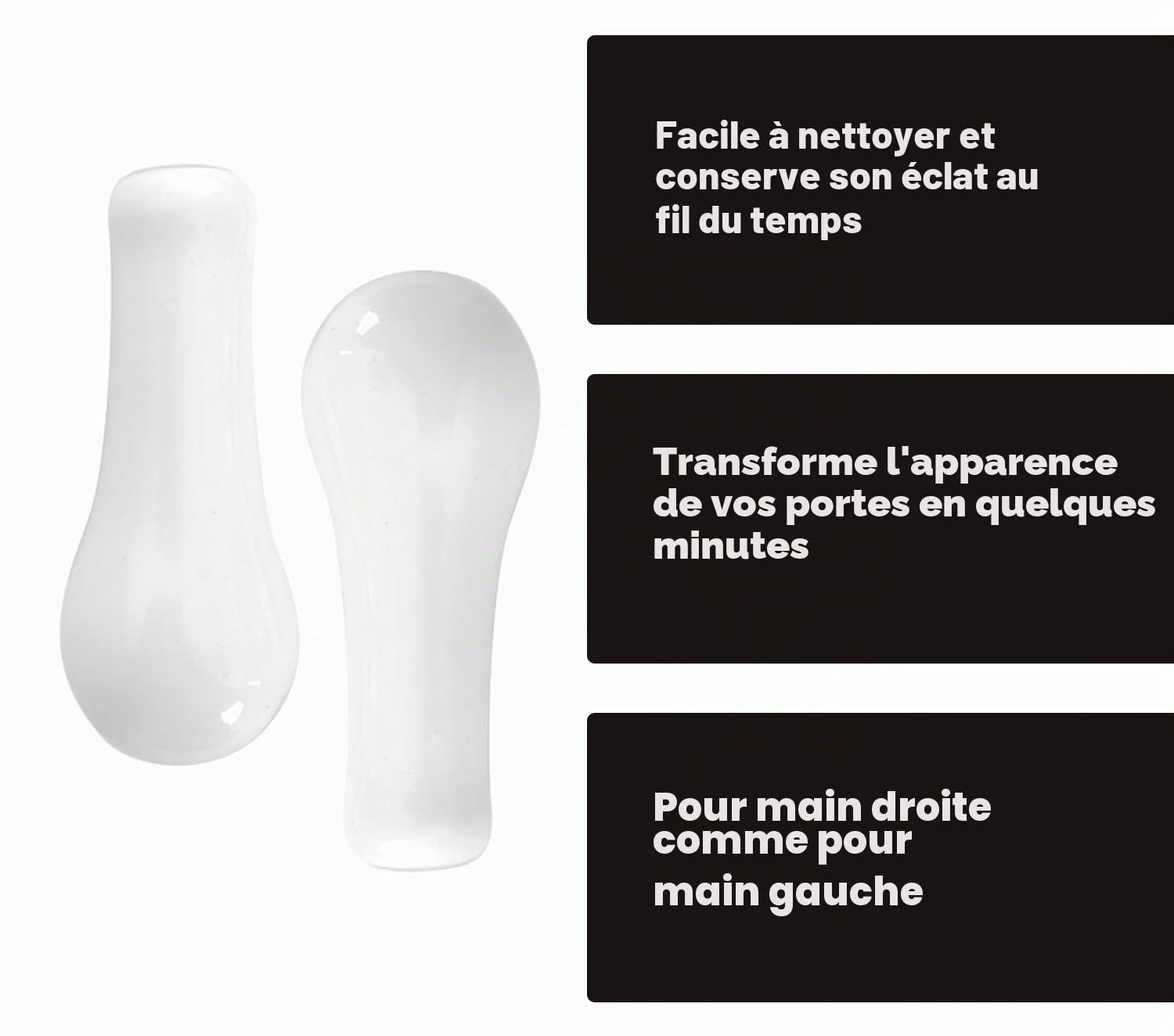 ARCO - Lot de 2 recharges pour poignées de porte en porcelaine - Renouvelez facilement vos poignées de porte