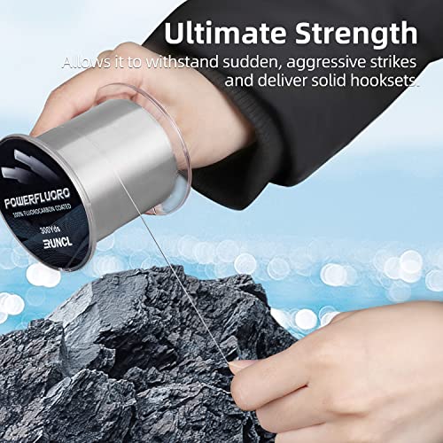 image for RUNCL Fluorocarbon Fishing Line, PowerFluoro Clear Ice Fishing Leader 