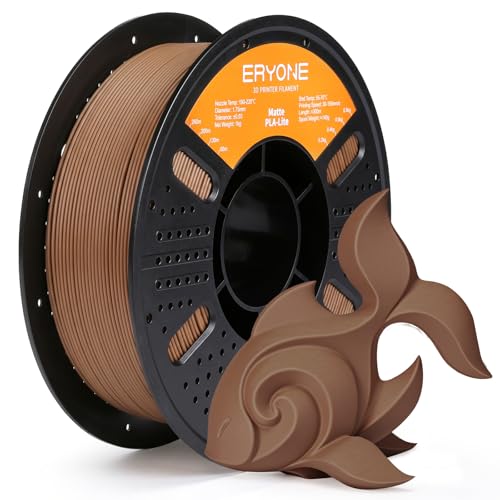 Image of ERYONE Matte PLA Lite 3D Printer Filament 1.75 + /- 0.03mm, Matte Filament 1KG(2.2LBS) Spool, Chocolate Brown