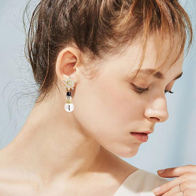 ONLYJUMP Christmas Tree Earrings for Women Unique Gold Rhinestone Crystal Xmas Tree Dangle Drop Earrings Exquisite Xmas Earrings Christmas Party Jewelry Holiday Accessory - Image 2