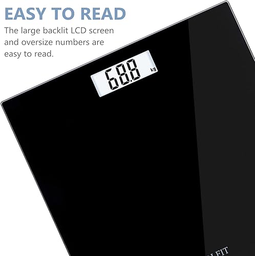 Miniatura 4 de NUTRI FIT Báscula digital de baño, báscula de peso corporal de 400 libras, ultra delgada, más precisa para gimnasio, yoga, estudio con gran pantalla