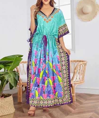 LA LEELA Women's Caftan Long Boho Evening Gown2