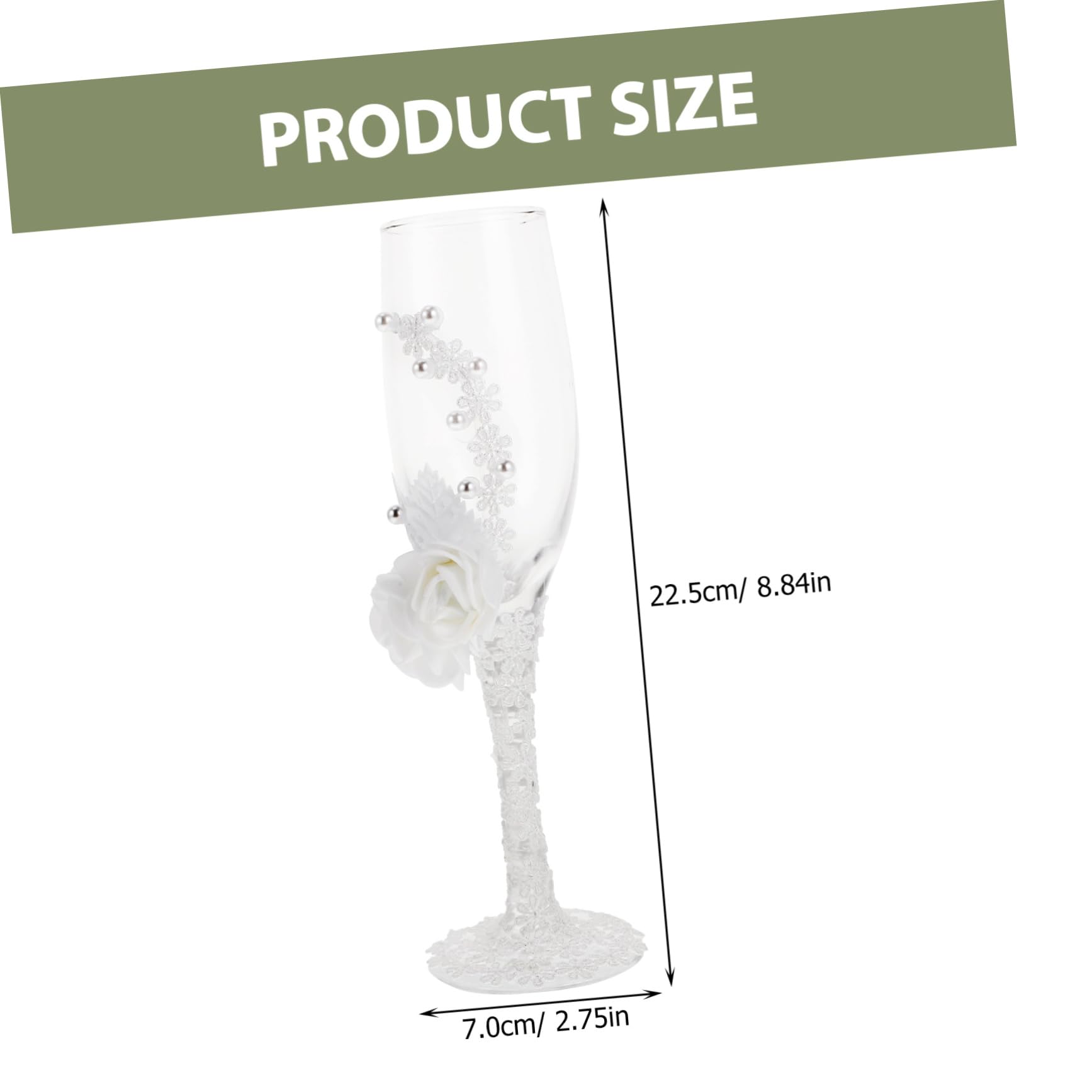 Amosfun Verres à Verres à vin de Mariage Fleur de Perle gobelets à vin romantiques pour Cadeau de Mariage fête de fian?ailles