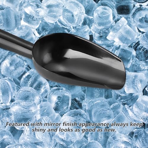 Pala para hielo de metal negro para alimentos de bar y cocina 6