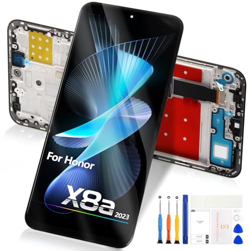 Display Lcd Per Huawei Honor X8A 2023/Honor 90 Lite 5G Per Honor X8A 2023 CRT-LX1, CRT-LX2, CRT-LX3 Lcd Touch Screen Digitizer Assembly (Nero Con Cornice)