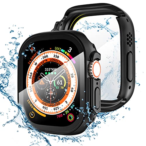 Tensea For Waterproof Apple Watch Ultra Screen Protector Case 49Mm Accessories, Iwatch Protective Pc Face Cover Built-In Tempered Glass Film, Sweatproof Bumper For Women Men, 49 Mm #TOP9