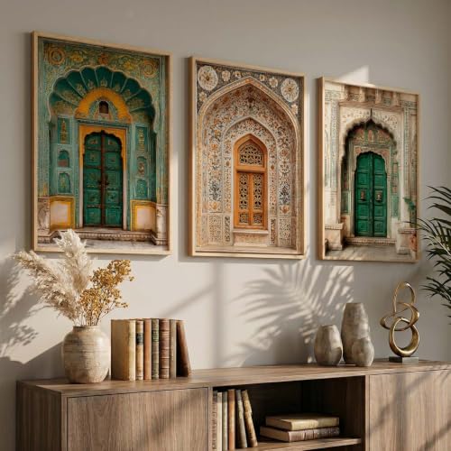 Image of kotart Traditional Indian Wall Art Paintings | Wall Posters With frames | Framed Painting for Living Room Home Room Bedroom Office Decor Set of 3